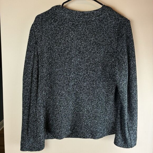 Talbots Womens Marled Black White Sweater Button Down Jacket Size 12 - Picture 8 of 8